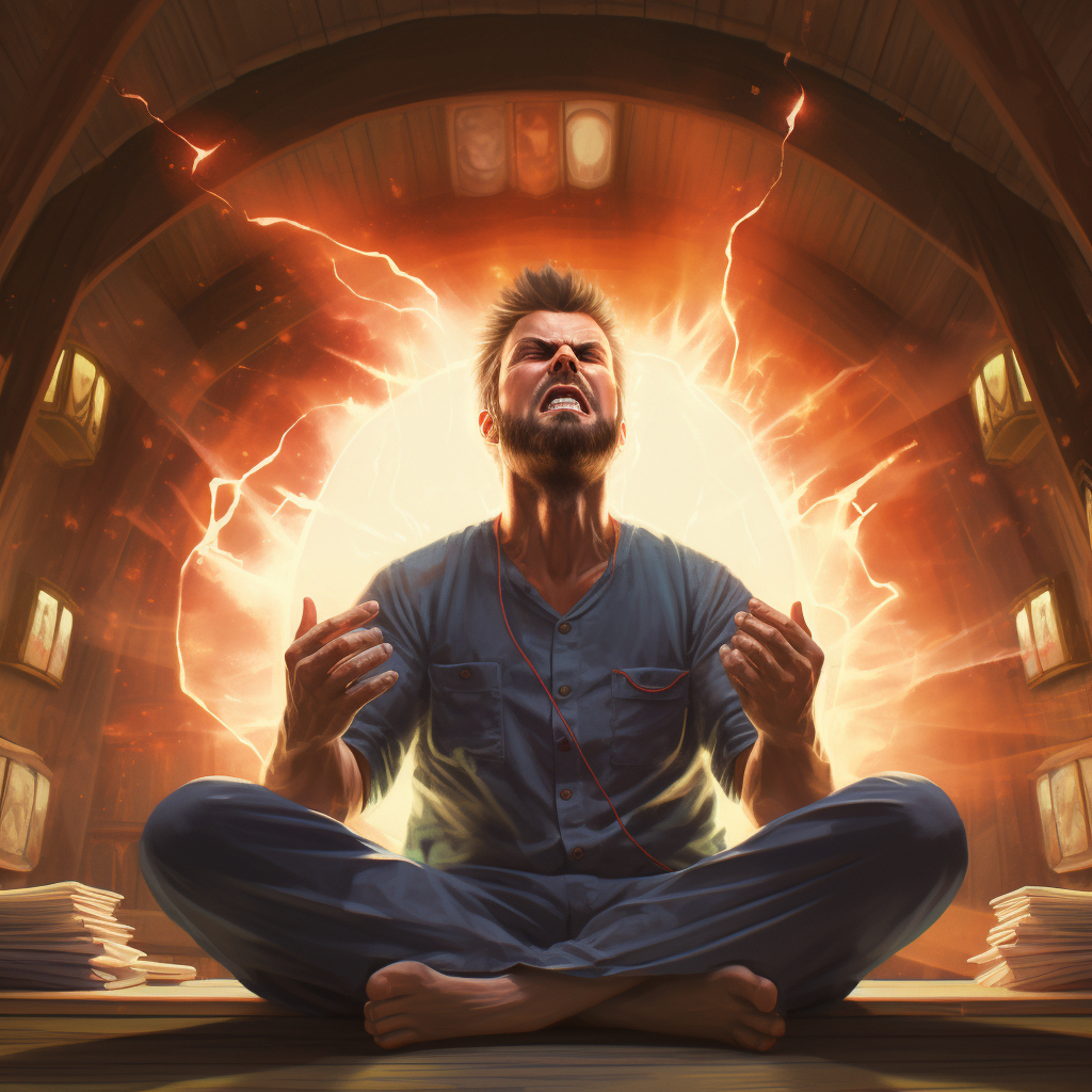 angry person meditating